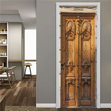 Load image into Gallery viewer, Retro Wooden Door Stickers PVC Waterproof Wallpaper For Doors Living Room Bedroom Home Decor Mural DIY Renovation Decal 90x200cm