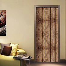 Load image into Gallery viewer, Retro Wooden Door Stickers PVC Waterproof Wallpaper For Doors Living Room Bedroom Home Decor Mural DIY Renovation Decal 90x200cm