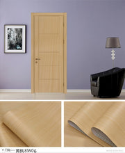 Load image into Gallery viewer, Wood Grain Door Sticker Waterproof Adhesive Wallpaper Wooden Door Renovation Cabinet Furniture Home Decor DIY Wall Mural Decals
