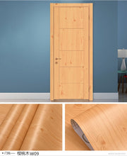 Load image into Gallery viewer, Wood Grain Door Sticker Waterproof Adhesive Wallpaper Wooden Door Renovation Cabinet Furniture Home Decor DIY Wall Mural Decals
