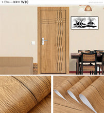 Load image into Gallery viewer, Wood Grain Door Sticker Waterproof Adhesive Wallpaper Wooden Door Renovation Cabinet Furniture Home Decor DIY Wall Mural Decals
