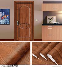 Load image into Gallery viewer, Wood Grain Door Sticker Waterproof Adhesive Wallpaper Wooden Door Renovation Cabinet Furniture Home Decor DIY Wall Mural Decals
