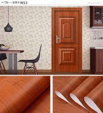 Load image into Gallery viewer, Wood Grain Door Sticker Waterproof Adhesive Wallpaper Wooden Door Renovation Cabinet Furniture Home Decor DIY Wall Mural Decals
