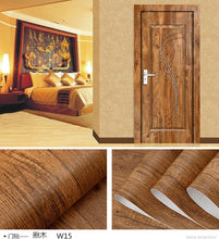 Load image into Gallery viewer, Wood Grain Door Sticker Waterproof Adhesive Wallpaper Wooden Door Renovation Cabinet Furniture Home Decor DIY Wall Mural Decals

