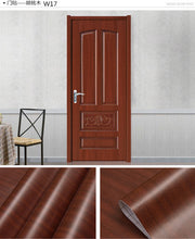 Load image into Gallery viewer, Wood Grain Door Sticker Waterproof Adhesive Wallpaper Wooden Door Renovation Cabinet Furniture Home Decor DIY Wall Mural Decals
