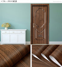 Load image into Gallery viewer, Wood Grain Door Sticker Waterproof Adhesive Wallpaper Wooden Door Renovation Cabinet Furniture Home Decor DIY Wall Mural Decals

