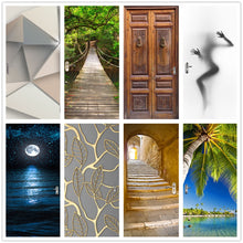 Load image into Gallery viewer, 3D Beautiful Landscape Door Sticker For Living Room Bedroom DIY PVC Self Adhesive Wallpaper Waterproof Mural Decals deursticker
